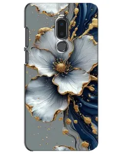 Чехол для Meizu Note 8 с картинкой «Белый цветок и золотой флюид»