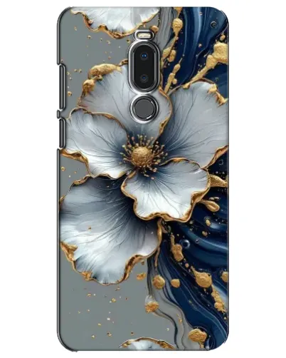 Чехол для Meizu Note 8 с картинкой «Белый цветок и золотой флюид» Чехол для Meizu Note 8 с картинкой «Белый цветок и золотой флюид»