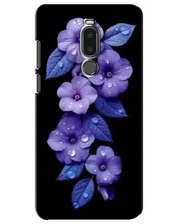 Чохол для Meizu Note 8 з картинкою «Фіолетові квіти з росою»