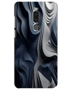 Чехол для Meizu Note 8 с картинкой «Объемные синие складки»