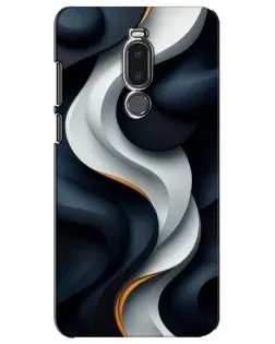 Чехол для Meizu Note 8 с картинкой «Объемные черно-белые ленты»