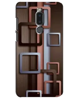Чехол для Meizu Note 8 с картинкой «Коричневые объемные квадраты»