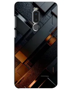 Чехол для Meizu Note 8 с картинкой «Черные геометрические блоки»