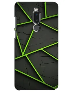 Чехол для Meizu Note 8 с картинкой «Зеленые геометрические линии»