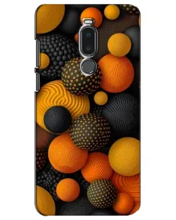 Чехол для Meizu Note 8 с картинкой «Объемные оранжевые сферы»