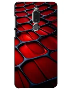Чехол для Meizu Note 8 с картинкой «Красная глянцевая сетка»