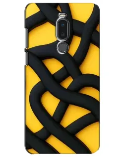 Чехол для Meizu Note 8 с картинкой «Черное желтое переплетение»