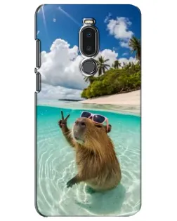 Чехол для Meizu Note 8 с картинкой «Капибара на море»
