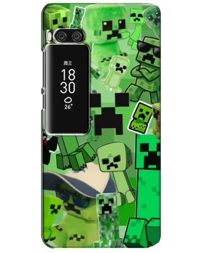 Чехол для Meizu Pro 7 Plus с картинкой «Криперы Minecraft»