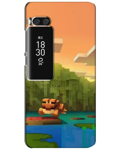 Чехол для Meizu Pro 7 Plus с картинкой «Майнкрафт закат солнца»