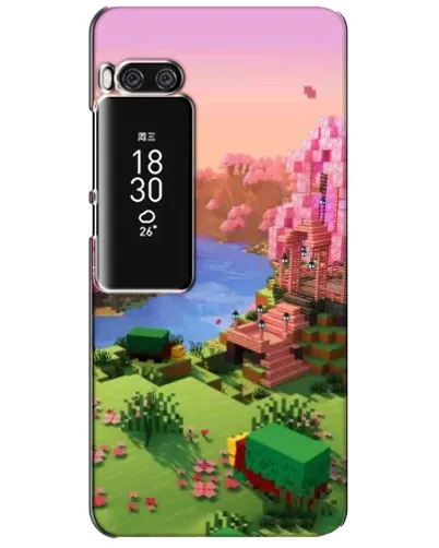 Чехол для Meizu Pro 7 Plus с картинкой «Розовое дерево Minecraft»