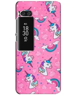 Чехол для Meizu Pro 7 Plus с картинкой «Unicorn паттерн розовый»