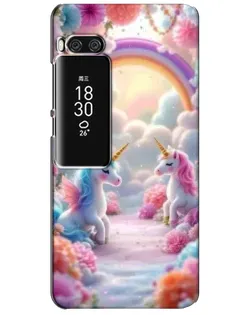 Чехол для Meizu Pro 7 Plus с картинкой «Радуга и единороги»