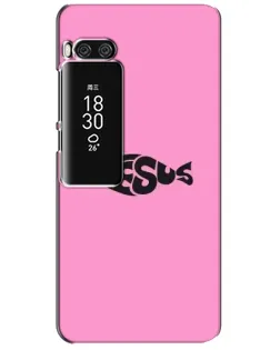 Чехол для Meizu Pro 7 Plus с картинкой «Розовый символ  Jesus»