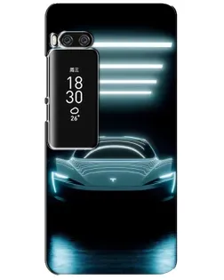 Чохол для Meizu Pro 7 Plus з картинкою «Tesla в неоні»
