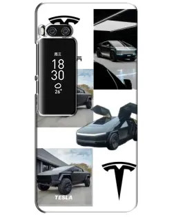 Чохол для Meizu Pro 7 Plus з картинкою «Колаж Cybertruck Tesla»