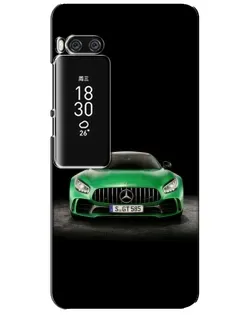 Чехол для Meizu Pro 7 Plus с картинкой «Mercedes — неоновый лого»