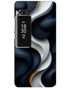 Чохол для Meizu Pro 7 Plus з картинкою «Об'ємні чорно-білі стрічки»
