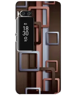 Чохол для Meizu Pro 7 Plus з картинкою «Коричневі об'ємні квадрати»