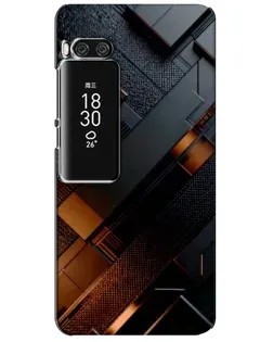 Чехол для Meizu Pro 7 Plus с картинкой «Черные геометрические блоки»