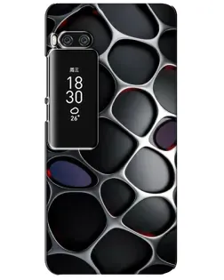 Чехол для Meizu Pro 7 Plus с картинкой «Объемная темная решетка»