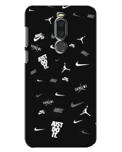 Чехол для Meizu X8 с картинкой «Nike Black Pattern»