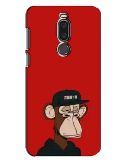 Чохол для Meizu X8 з картинкою «Bored Ape — червоний фон»