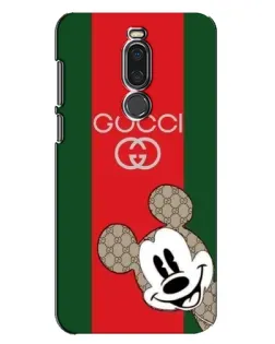 Чехол для Meizu X8 с картинкой «Gucci — полосы и Микки»