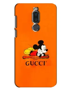 Чехол для Meizu X8 с картинкой «Микки Маус Gucci — оранж»