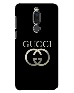 Чехол для Meizu X8 с картинкой «Gucci — золото на черном»