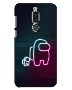 Чехол для Meizu X8 с картинкой «Among Us неон-арт»