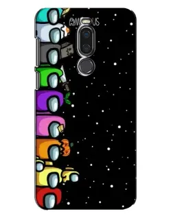 Чехол для Meizu X8 с картинкой «Команда Among Us»