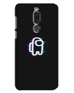 Чехол для Meizu X8 с картинкой «Among Us неон»