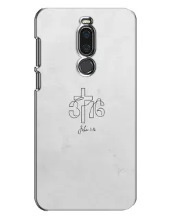 Чехол для Meizu X8 с картинкой «Иоанна 3:16 Крест»