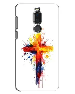 Чехол для Meizu X8 с картинкой «Акварельный крест»