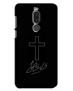 Чехол для Meizu X8 с картинкой «Графический крест Jesus»