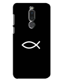 Чехол для Meizu X8 с картинкой «Символ рыбы Jesus»