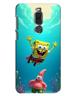 Чехол для Meizu X8 с картинкой «Спанч Боб под водой»