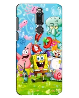 Чехол для Meizu X8 с картинкой «Губка Боб и друзья»