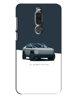 Чехол для Meizu X8 с картинкой «Серебристый Cybertruck Tesla»
