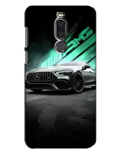 Чехол для Meizu X8 с картинкой «Темный Mercedes AMG»