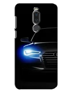 Чехол для Meizu X8 с картинкой «Неоновый взгляд Audi»
