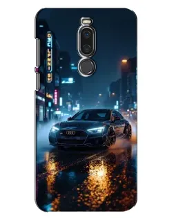 Чехол для Meizu X8 с картинкой «Ночной город и Audi»