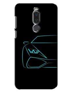 Чехол для Meizu X8 с картинкой «Голубой силуэт Lamborghini»