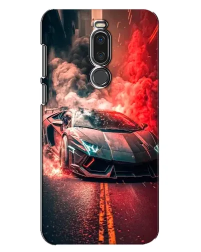 Чехол для Meizu X8 с картинкой «Lamborghini красный дым»