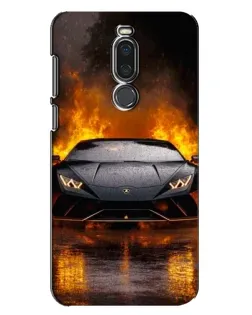 Чехол для Meizu X8 с картинкой «Lamborghini в огне»
