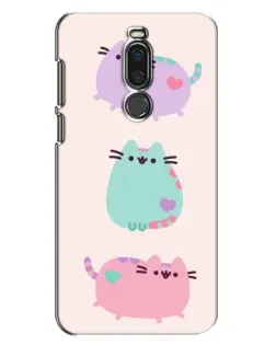 Чохол для Meizu X8 з картинкою «Pusheen тріо»