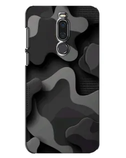Чехол для Meizu X8 с картинкой «Темный абстрактный камуфляж»