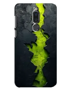Чехол для Meizu X8 с картинкой «Салатовый разлом скалы»