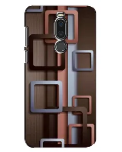 Чехол для Meizu X8 с картинкой «Коричневые объемные квадраты»